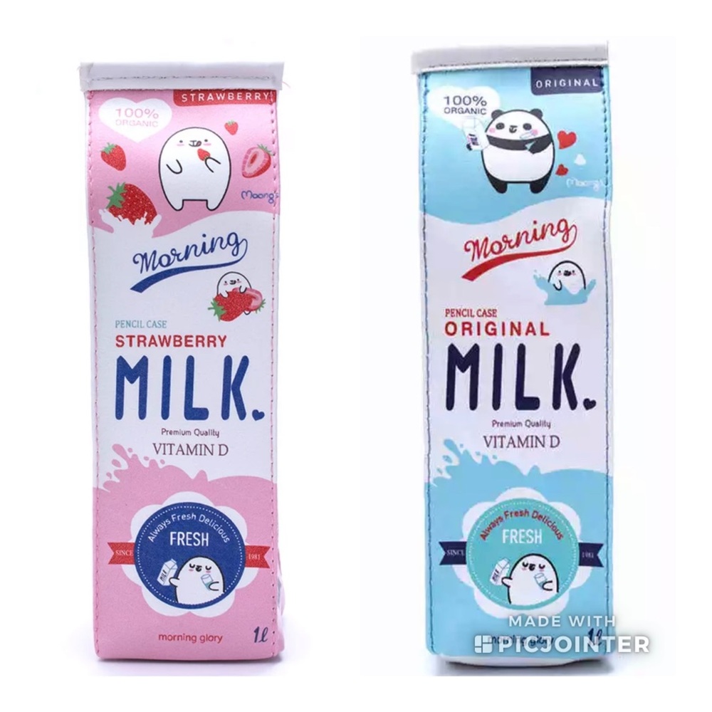 New cute Milk Cartoon Case pink and blue
